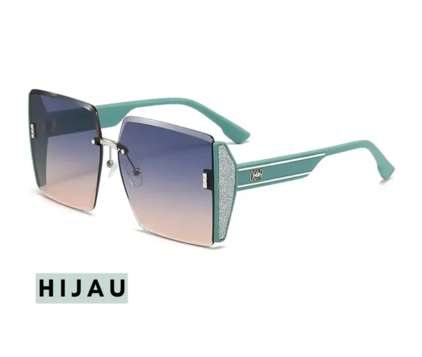 Oversized Korean Glasses set for women green
