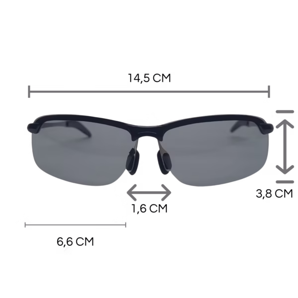 Kacamata Anti Silau Siang dan Malam Original 100% Polarized Photochromic Warna Hitam Untuk Pria - spesifikasi