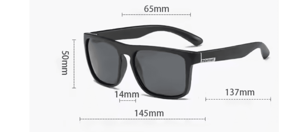 Kacamata Polarized Asli Warna Hitam - spesifikasi